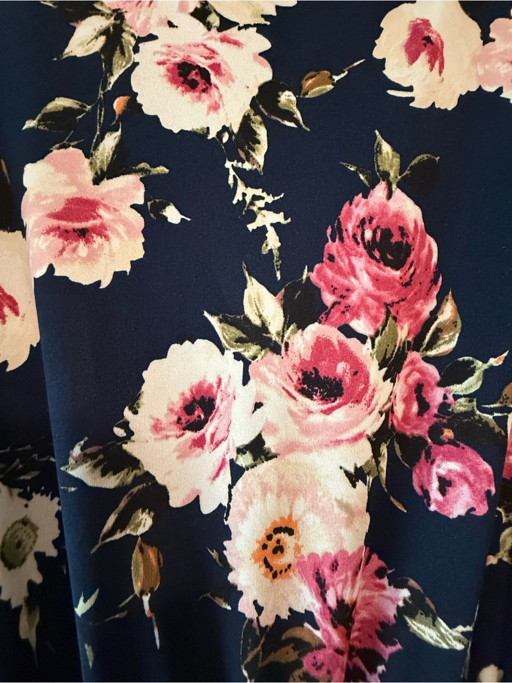 Navy Floral Wrap Maxi Dress - Elegant Womens Summer Dress - Picture 3 of 4